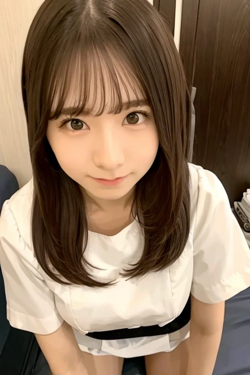 Gravure idol pose　Hotel　bed　high resolution　Not too small bust　Skirts should be shortened　Beautiful legs　Height: 157cm