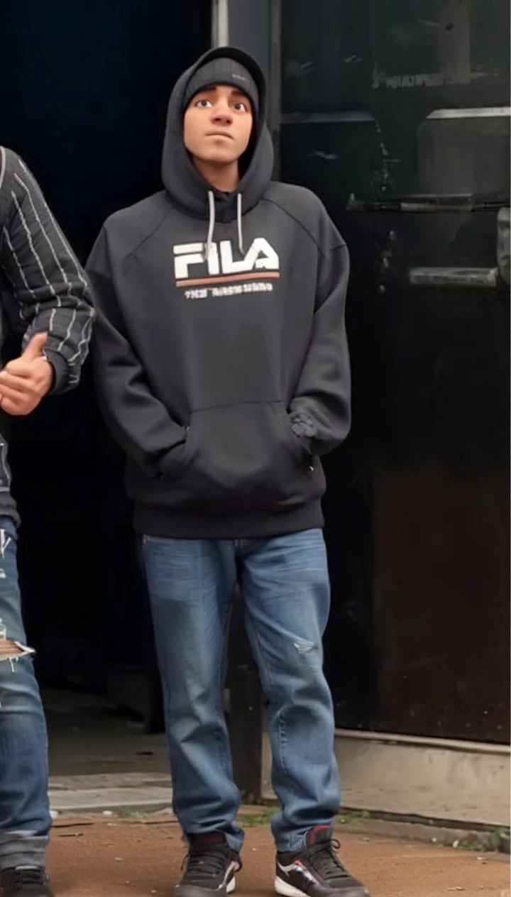Walking down a street rapping