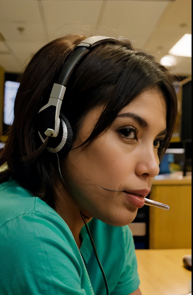 Comic style monkey as funny call center