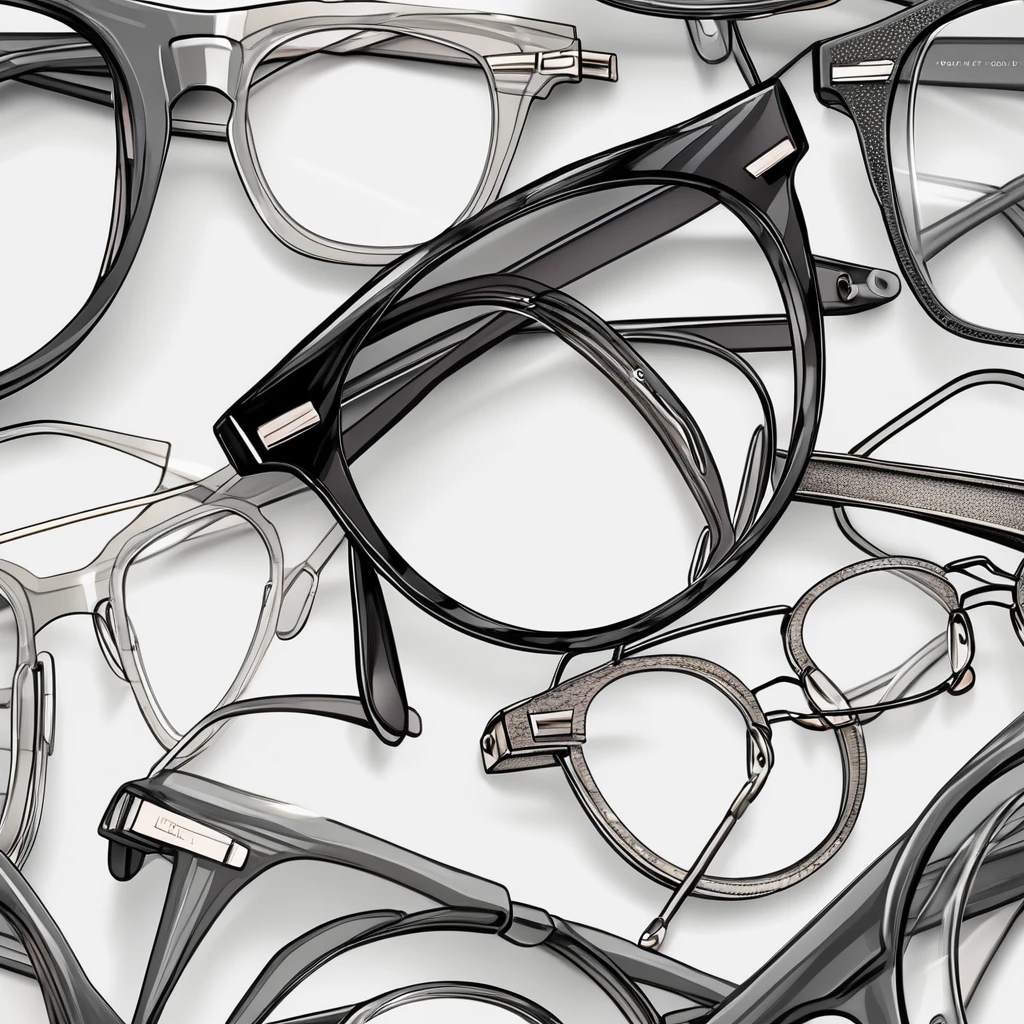(detailed drawing) Eyeglass frames, gray tone 