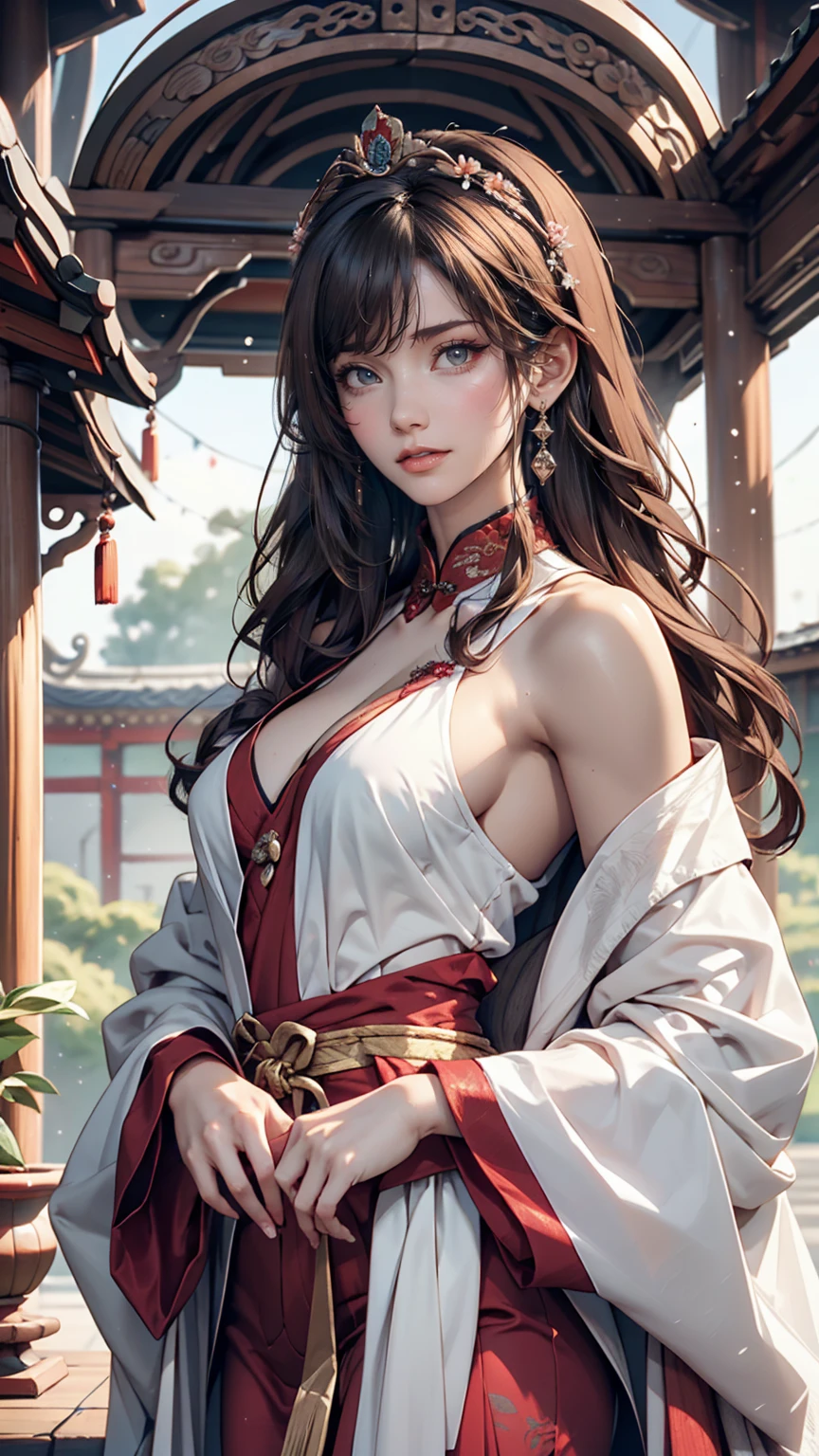 Ancient Chinese beauty sitting on a stone, Wearing ancient Chinese costumes, Flowing blue tulle, light silk, Lazy pose, Big lotus leaf, Lotus flower, Ink painting style, Beautiful colors, The decisive cut, blank, free-hand, masterpiece, Very detailed, A magnificent composition, high quality, 最high quality, 4k --v6