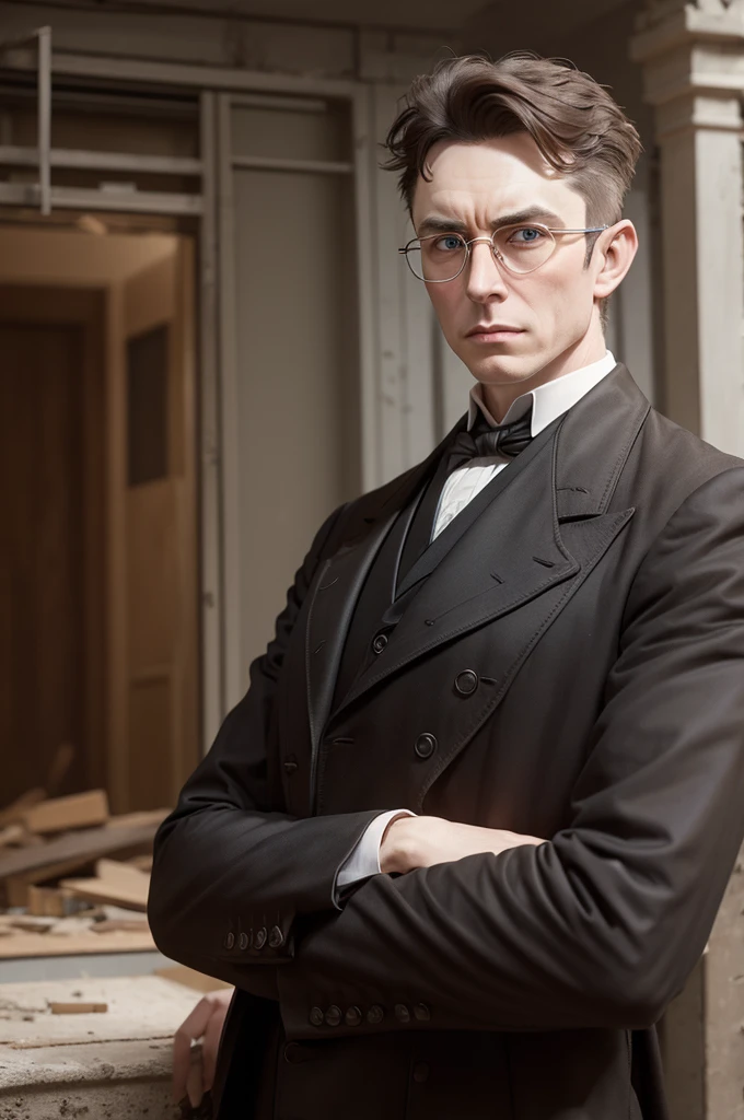 Nicolas Tesla wearing construction glasses