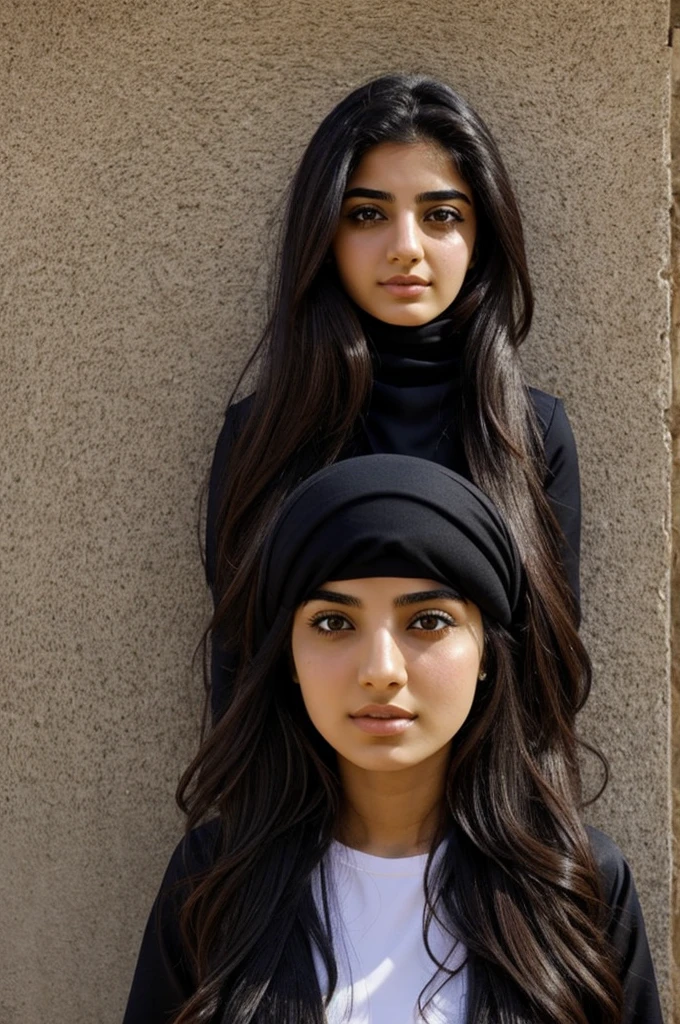A girl named Sara, 20 years old, Iranian nationality and race, with long hair 