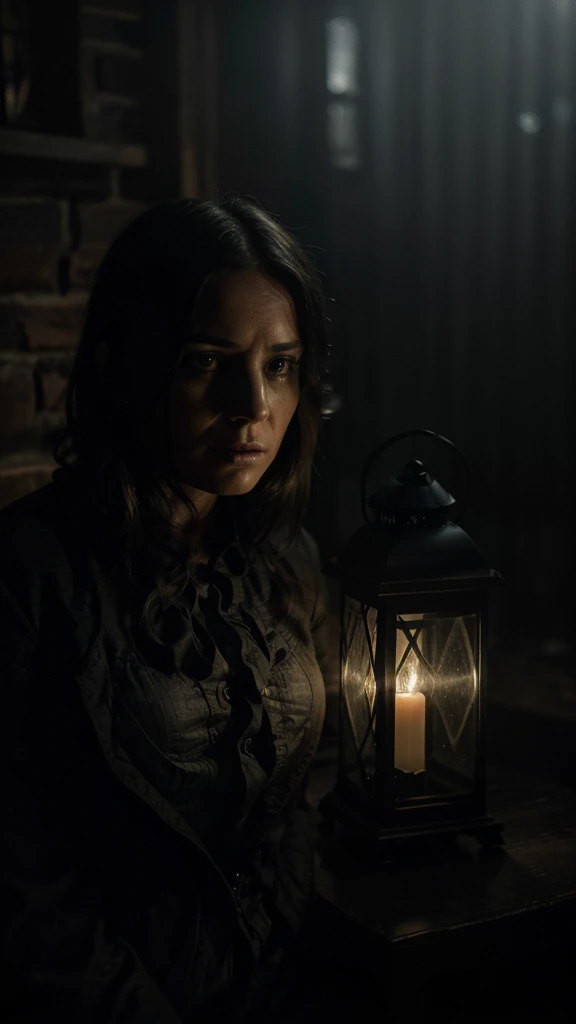 a flickering old lantern, casting intermittent light in a dark and eerie environment, highly detailed, hyper-realistic, cinematic lighting, moody atmosphere, atmospheric, dramatic, chiaroscuro, gothic, haunting, (best quality,4k,8k,highres,masterpiece:1.2),ultra-detailed,(realistic,photorealistic,photo-realistic:1.37)