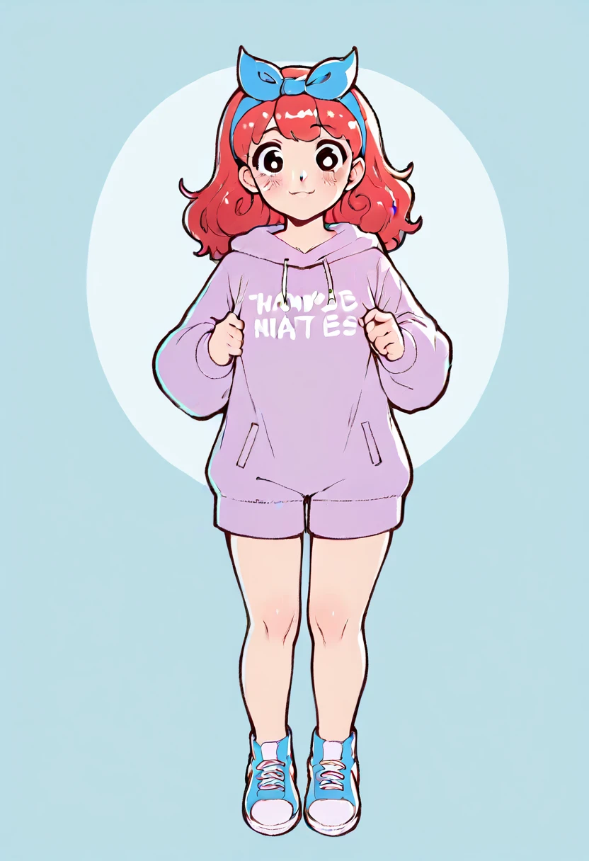 Girl human version hello kitty,cute face,(art outlines) little ribbon red hair,background red,full body,tali cat white, big tits,curyl hair white