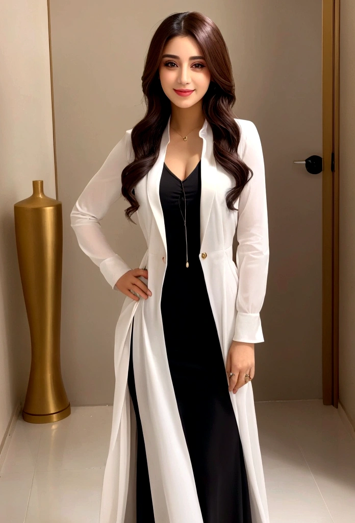 A perfect beautiful Iraqi woman、Dressed casually、Smile、whole body