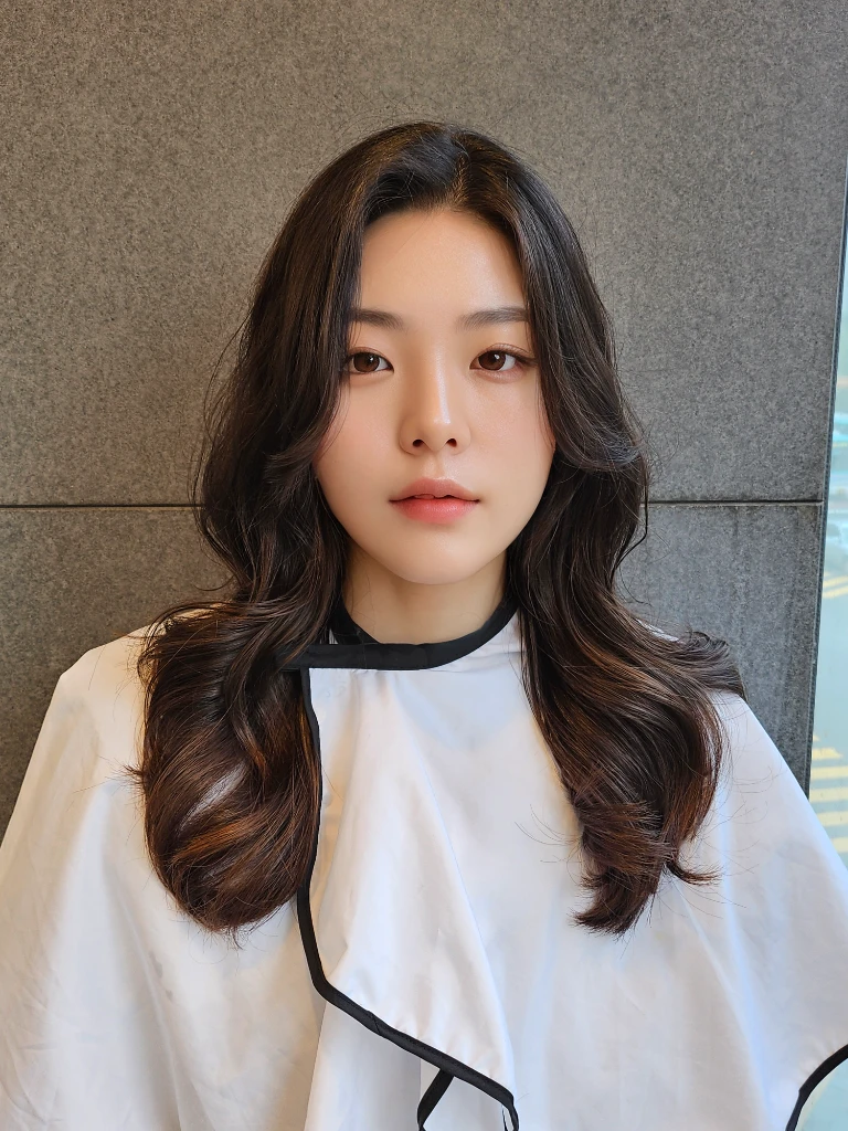 Best Quality, 8k, Masterpiece, (Portrait: 1.3), (photo realistic:1.4), (hyper realistic:1.4), Sharp Focus, looking at viewer, (smoother lighting:1.1), (increase cinematic lighting quality:0.9), realistic lighting, backlighting, light on face, ray trace, (brightening light:1.2), (Increase quality:1.4), sharp detail, (best quality real texture skin:1.4), finely detailed eyes, black_eyes, finely detailed face, 25 year old Korean woman