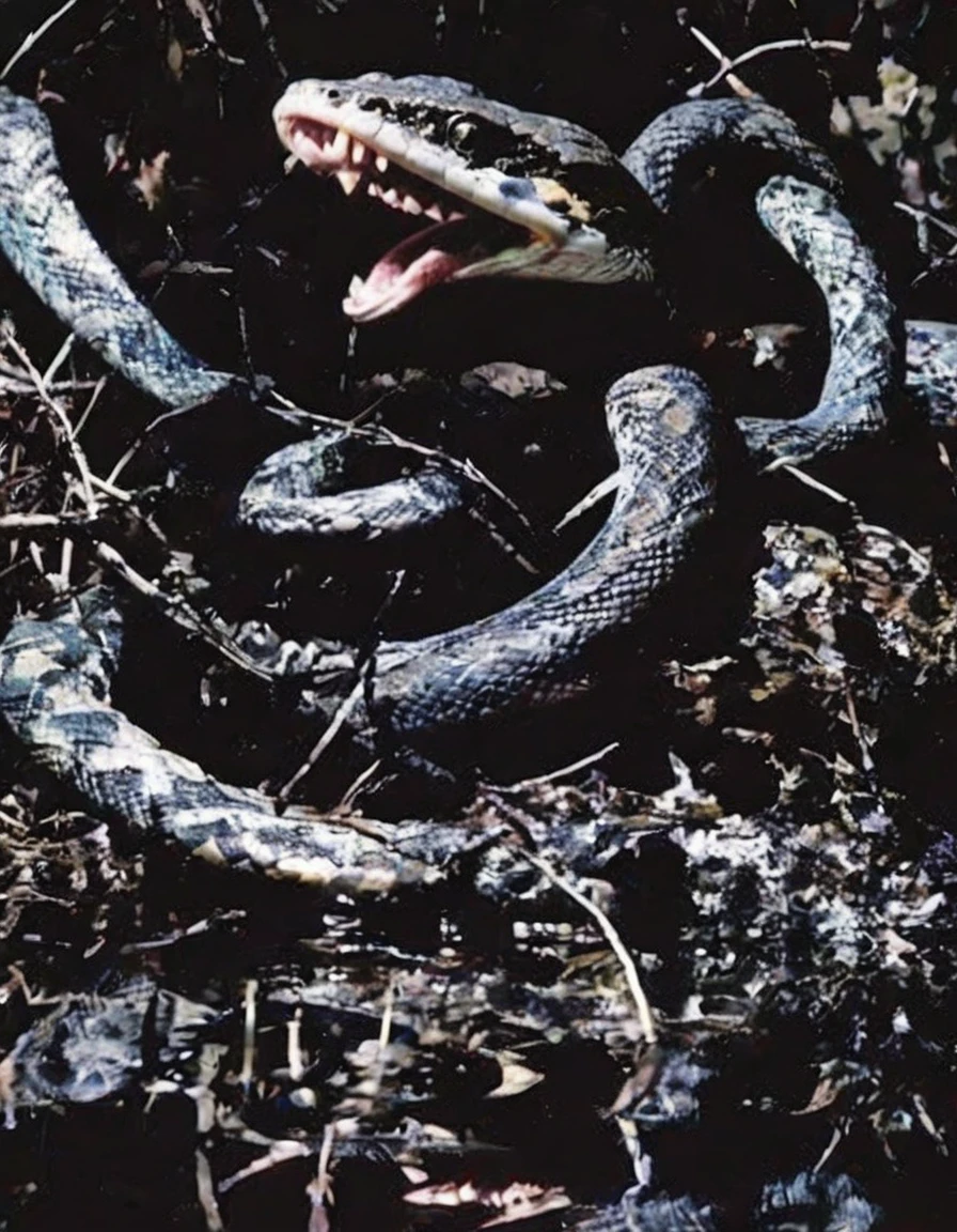 snakes in black water