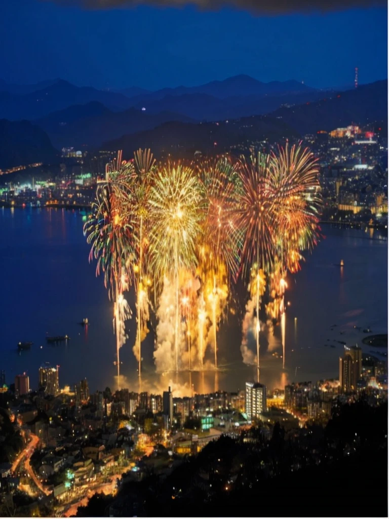 Japanese Landscape、firework、Real Stick、Real、4K、8K、High Definition、16K