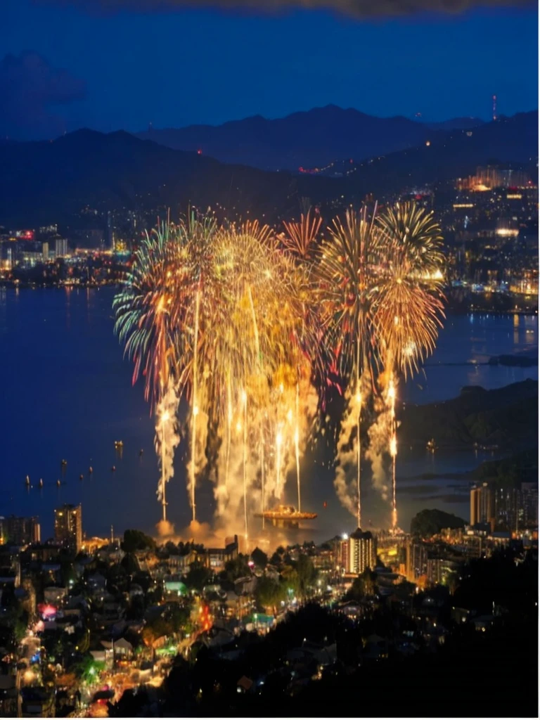 Japanese Landscape、firework、Real Stick、Real、4K、8K、High Definition、16K