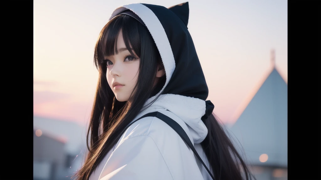 anime paper doll of a girl with a hood and bow, stylized anime, anime stylized, anime styled 3d, close up of a young anime girl, made with anime painter studio, anime style. 8k, still from anime, shirabii, soft anime illustration, render of a cute 3d anime girl, screenshot from guro anime