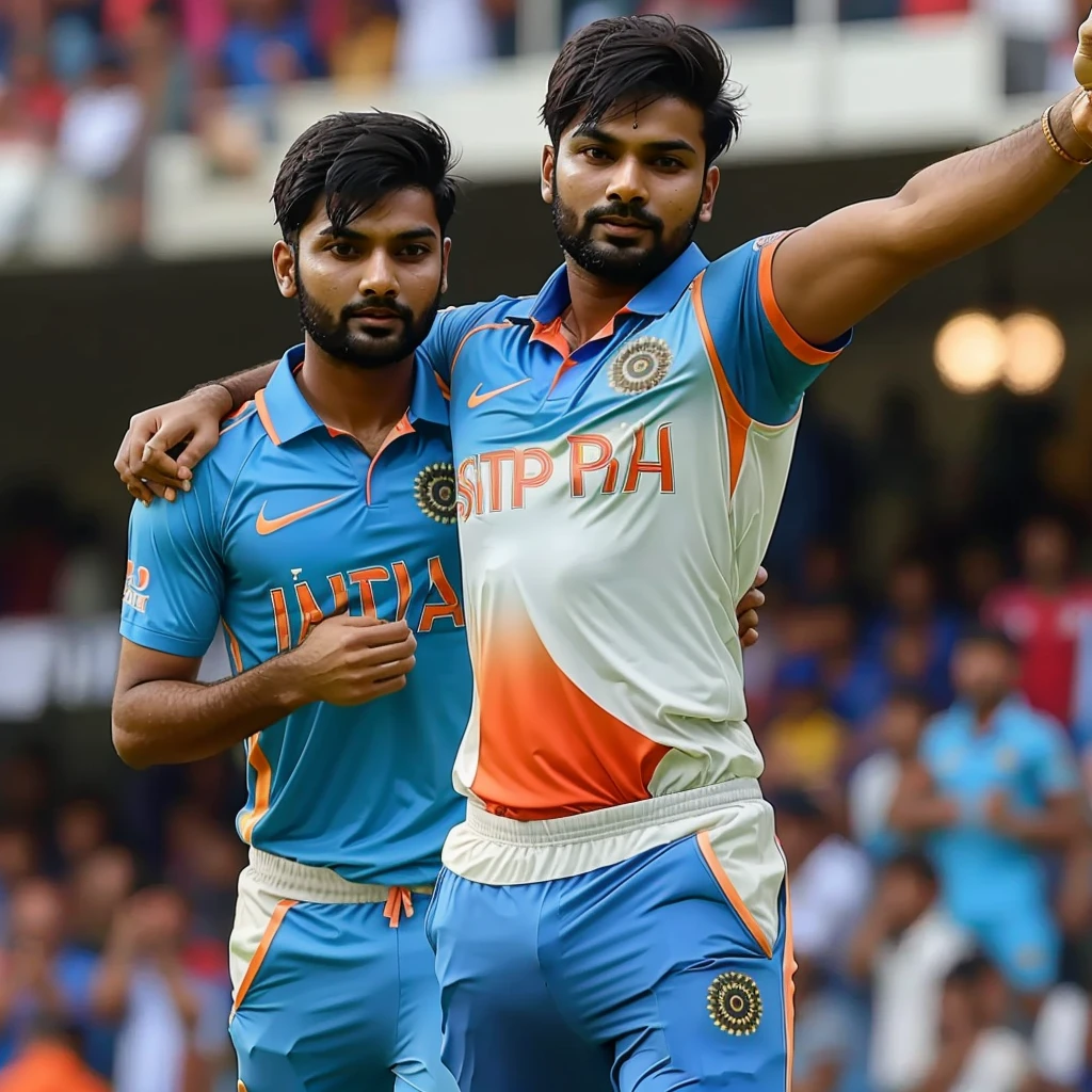 Create an image of rishab pant an indian cricktor who just won world cup