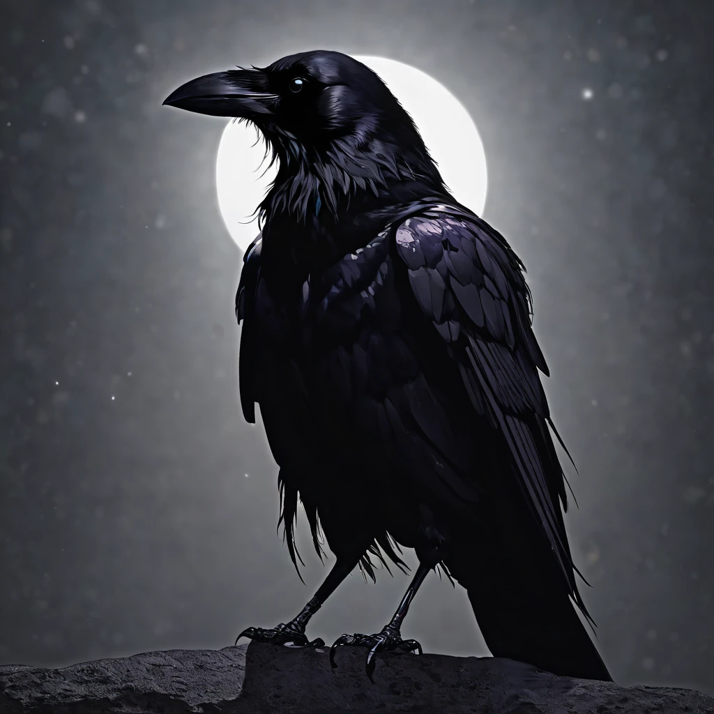 Crow in the dark night, assassin, cool, human-shaped
