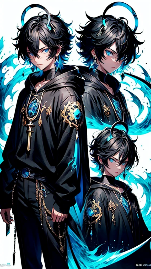 (masterpiece:1.2、highest quality), (Exquisite eyes: 1.2), (Detailed Background、Dark fantasy), (beauty detailed face), High Contrast, (Best lighting、Very delicate and beauty), ((Cinema Lighting) )), colorful, Hyper Detail, Dramatic Light, Intricate details, (1 teen boy, scruffy black hair, bangs, Blue eyes, moon, dark night, long earrings, black hoodie, blue demon horns, blue great sword on the back, looking at viewer, upper body), Black light swirling around the character, Depth of written boundary, black light particles, Nightcore, Spectacular anime style, zerochan art, Anime Wallpaper, Burning, High quality anime art style, Key Anime Art