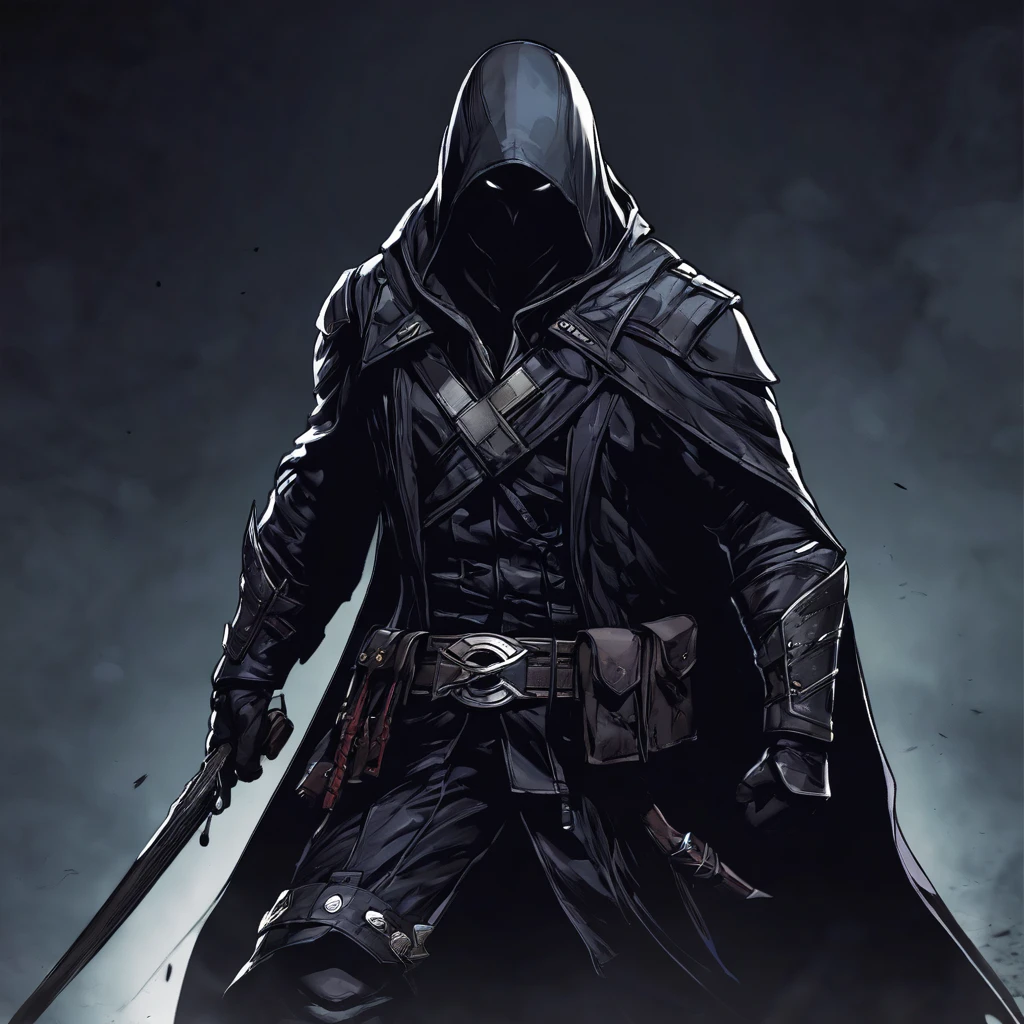 Dark night, assassin, cool, human-shaped