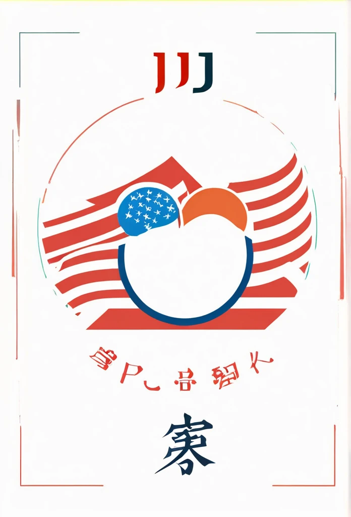 A logo with text in the Japanese flag's Hinomaru section, with a pure white background