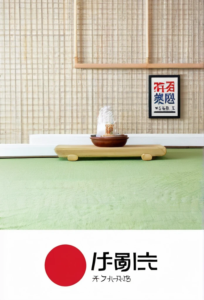 A logo with text in the Japanese flag's Hinomaru section, with a pure white background