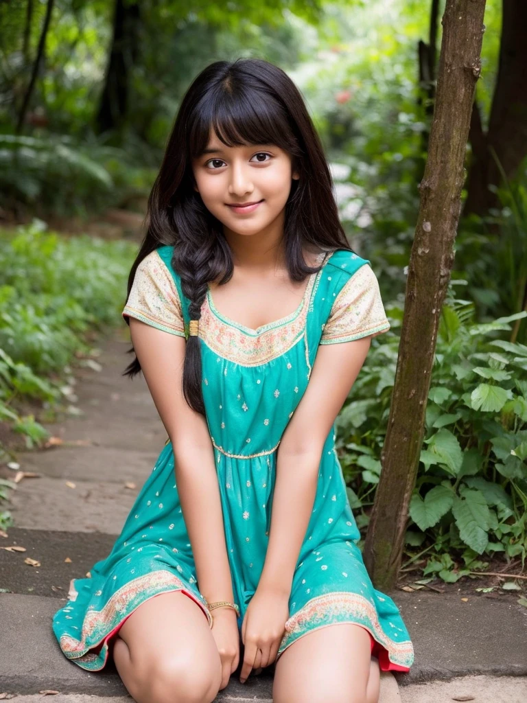 Cute beutefull indian girl with wastean dress
