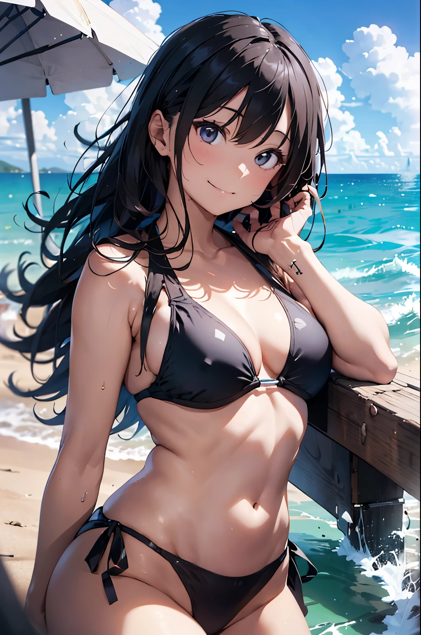 High resolution、4K,Create a realistic image of a beautiful woman in a swimsuit standing by the seaside. The woman has long, wavy hair, with sun-kissed skin, and is smiling warmly. She wears a stylish, modern bikini in a vibrant color, and the background shows a clear blue sky, gentle waves, and a sandy beach. The overall atmosphere is bright and summery.
Seaweed、Seaweed、Seaweed、Seaweed、Seaweed、Seaweed、Seaweed、