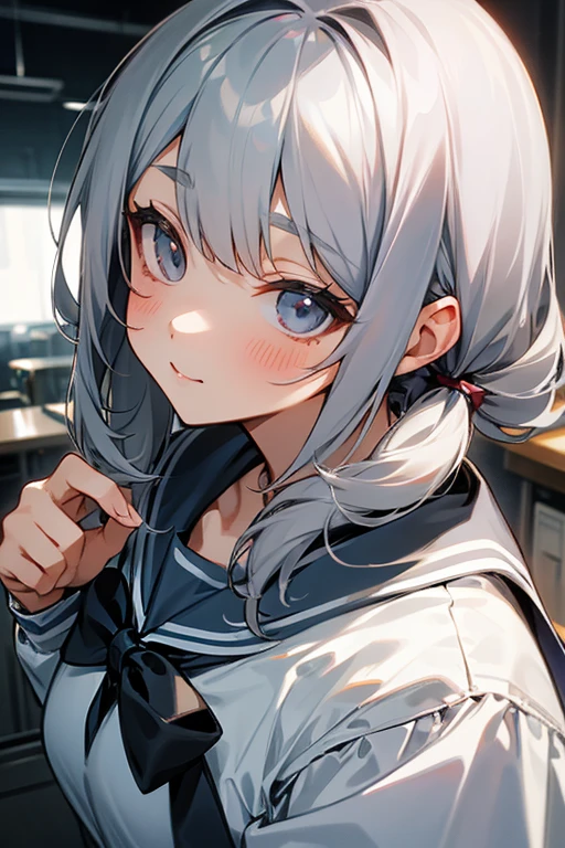 Gray Hair、cute、beauty、high school girl、