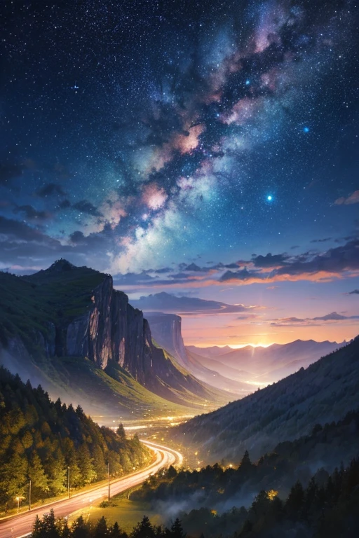 Highest quality、Landscape painting、milky way