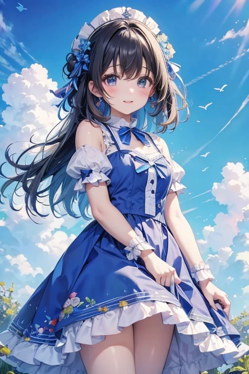 Fluffy dress、blue sky、