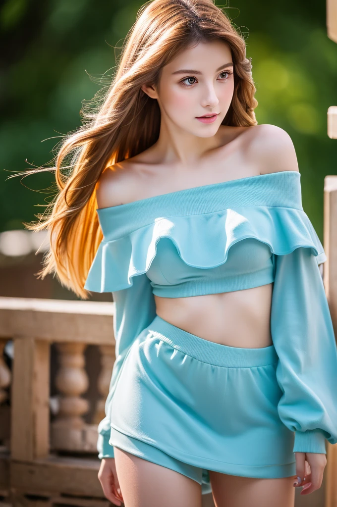 Highest quality, masterpiece, High resolution, 1 Girl,Tyndall effect,Realistic,,(High definition skin:1.2), 8K UHD, , Frank, High resolution, 4K, 8K,Off the shoulder,Full body photo.Real
