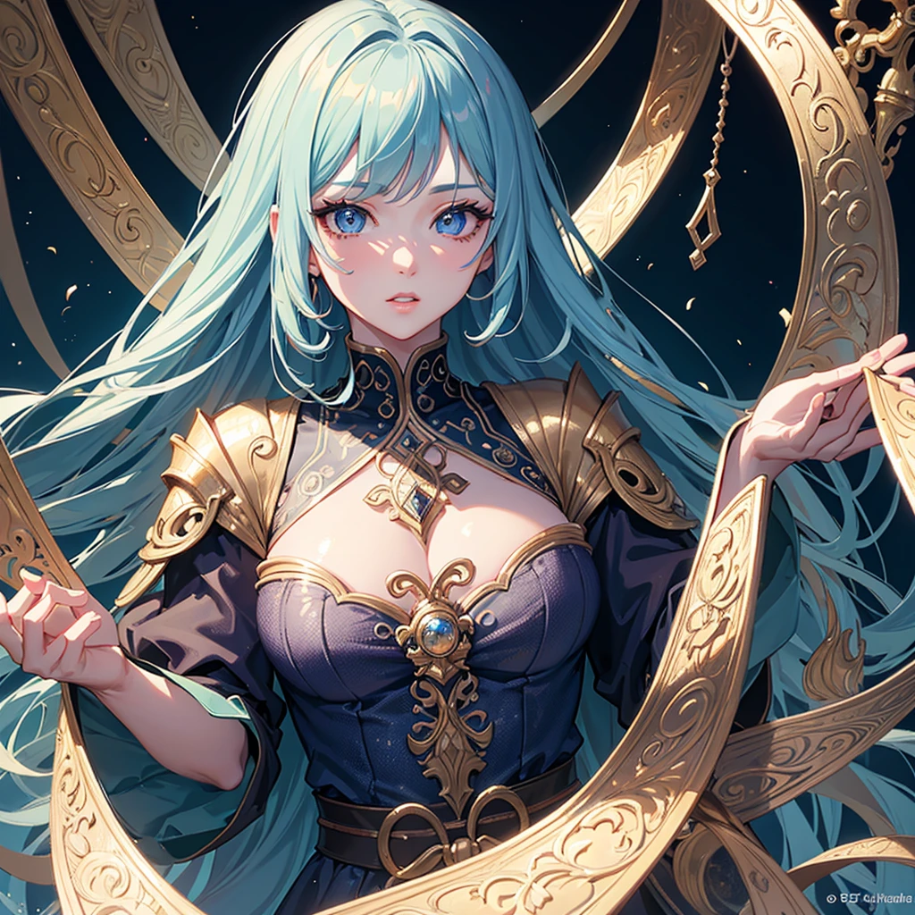beautiful detailed eyes, beautiful detailed lips, extremely detailed eyes and face, long eyelashes, 1 girl, anime, manga, Gokurakugai, Tao Saotome, beautiful detailed face, long curly hair, detailed outfit, intricate details, detailed digital painting, vibrant colors, dynamic lighting, photorealistic, studio lighting, masterpiece, 8k, hyper detailed, cinematic composition, dramatic shadows, ethereal, magical