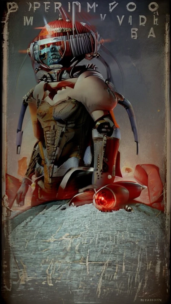 (futuristic poster) Medieval art necronomicon monster