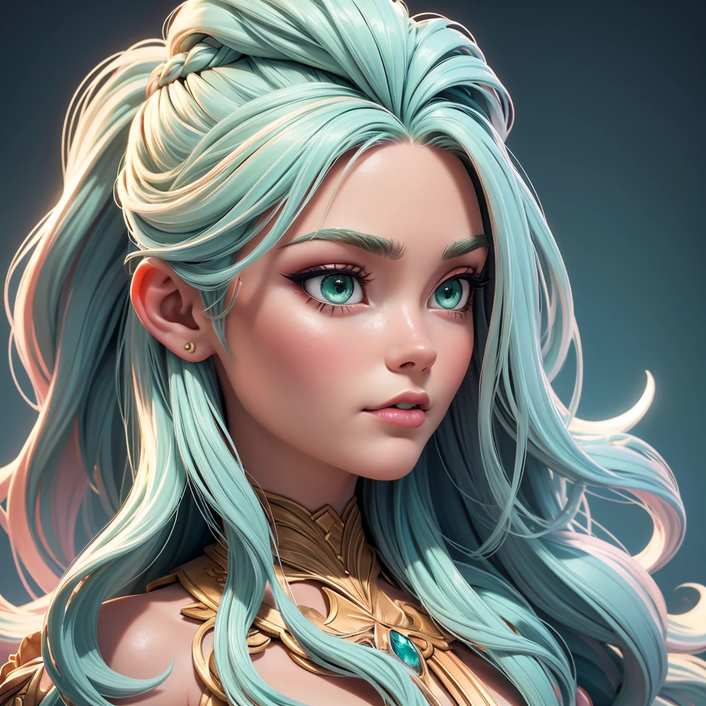 vintage style fantasy, masterpiece, magnificent art, best quality, 1girl, close-up girl nordic princess, Scandinavian mountains, winter weather, symmetrical and hyper detailed face, silky skin like peach silk, vibrant and aggressive green eyes, white and messy hair up to the waist, sculptural body, (sparks: 0.7), Adobe Illustration, Trand on Artstation, 8K, hd, UHD, cold and soft lighting, --q 500 --s 100, -