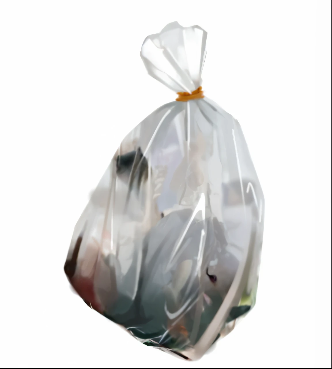 Fishs in plastic bag struggle and try to get out