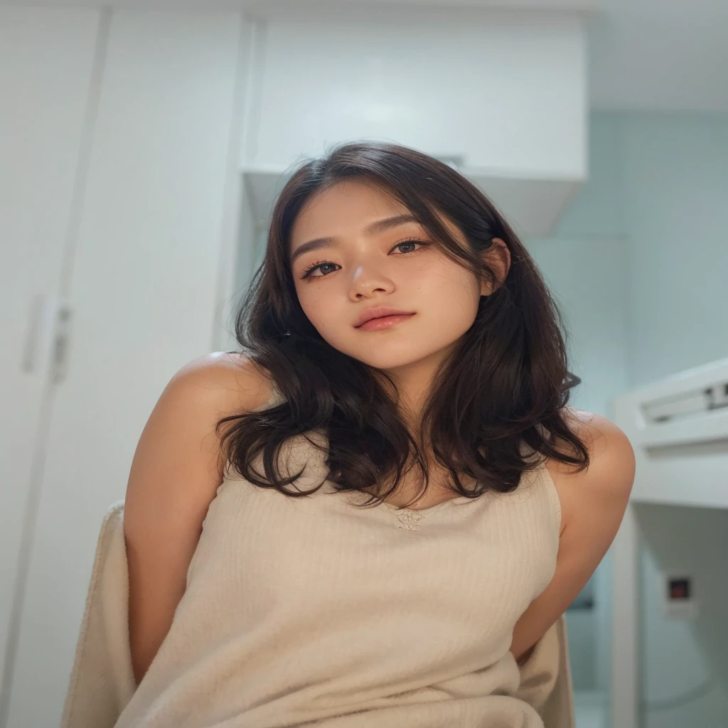 realistic photos of (1 beautiful Korean star) Hair to the shoulders, thin make up, average breast size, wearing coat, na neve, clear facial features, high resolution 8k, Crisp and realistic details.out, Photo at eye level, f/4.0, 135mm, Fujifilm, artefatos JPEG, hesitant, ultra HD, work of art