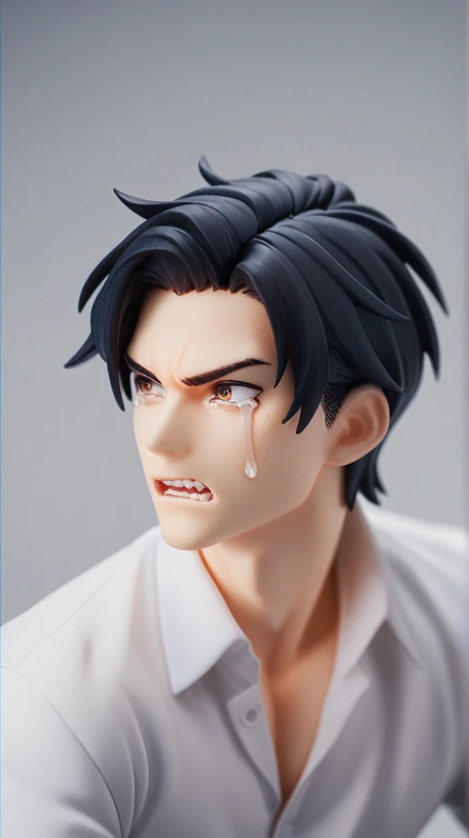 male　Black Hair　Sexy　Are crying　thin　Angry　1 person　Wolf Cut