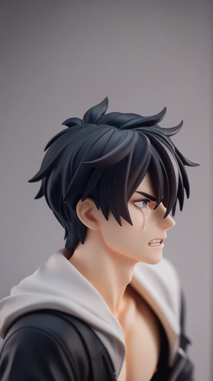 male Black Hair Sexy Are crying thin Angry 1 person Wolf Cut