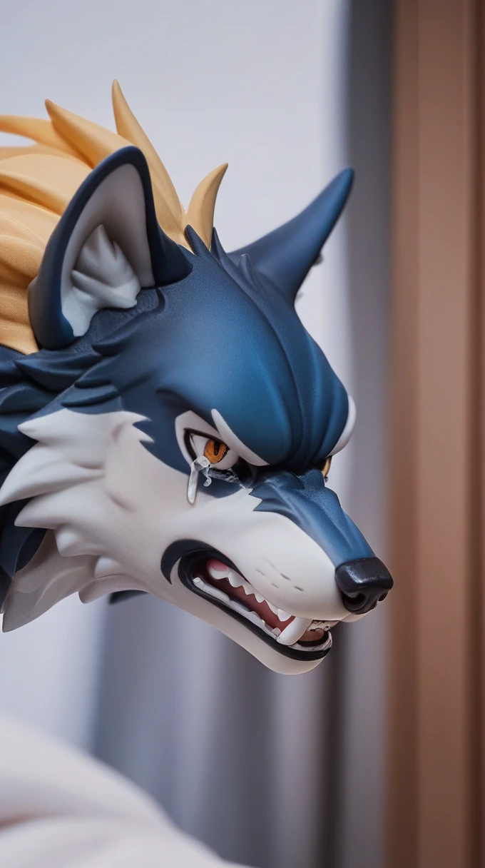 Blonde　male　Sexy　Are crying　thin　Angry　1 person　Wolf Cut　bed