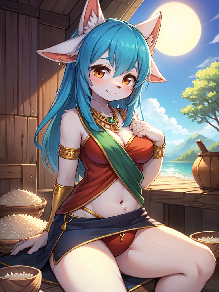 Fertility Goddess , clothed , Ear of rice