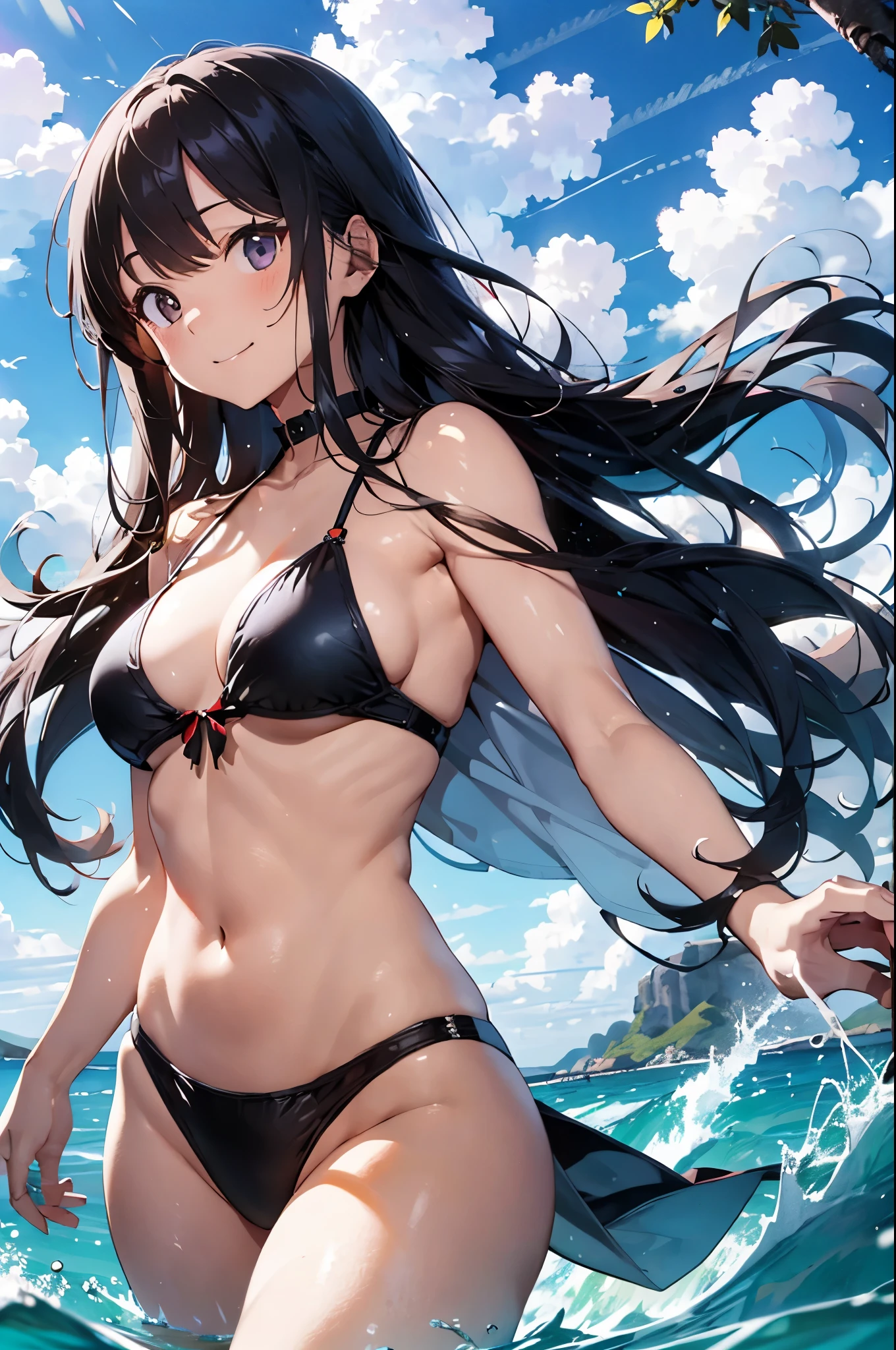 Create a realistic, high-resolution 4K image of a beautiful woman in a white swimsuit standing by the seaside. The woman has long, wavy hair, with sun-kissed skin, and is smiling warmly. She wears a stylish, modern white bikini, and the background shows a clear blue sky, gentle waves, and a sandy beach. The overall atmosphere is bright and summery.
Seaweed、Seaweed、Seaweed、Seaweed、Seaweed、Seaweed、Seaweed、
