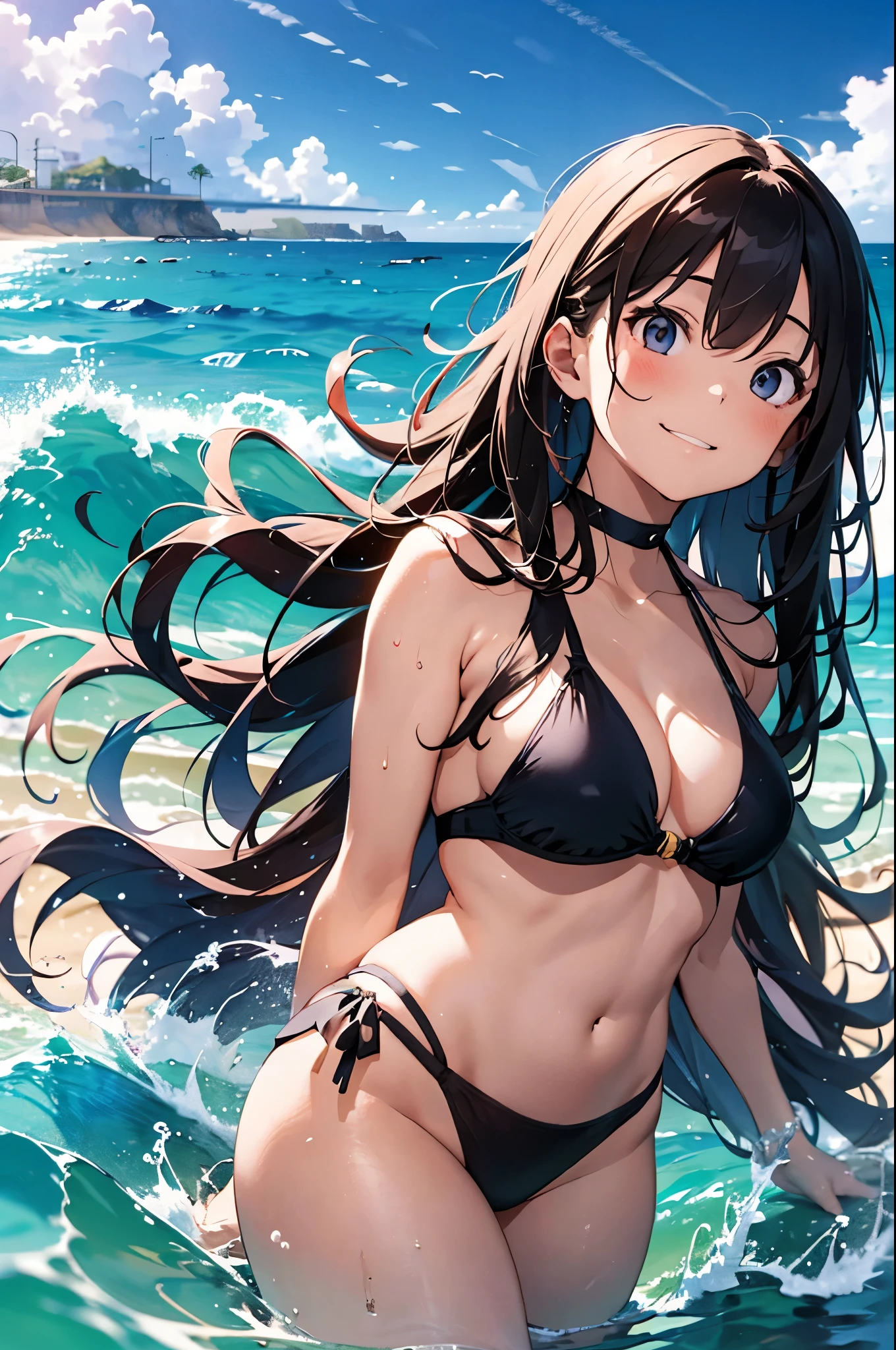 Create a realistic, high-resolution 4K image of a beautiful woman in a white swimsuit standing by the seaside. The woman has long, wavy hair, with sun-kissed skin, and is smiling warmly. She wears a stylish, modern white bikini, and the background shows a clear blue sky, gentle waves, and a sandy beach. The overall atmosphere is bright and summery.
Seaweed、Seaweed、Seaweed、Seaweed、Seaweed、Seaweed、Seaweed、