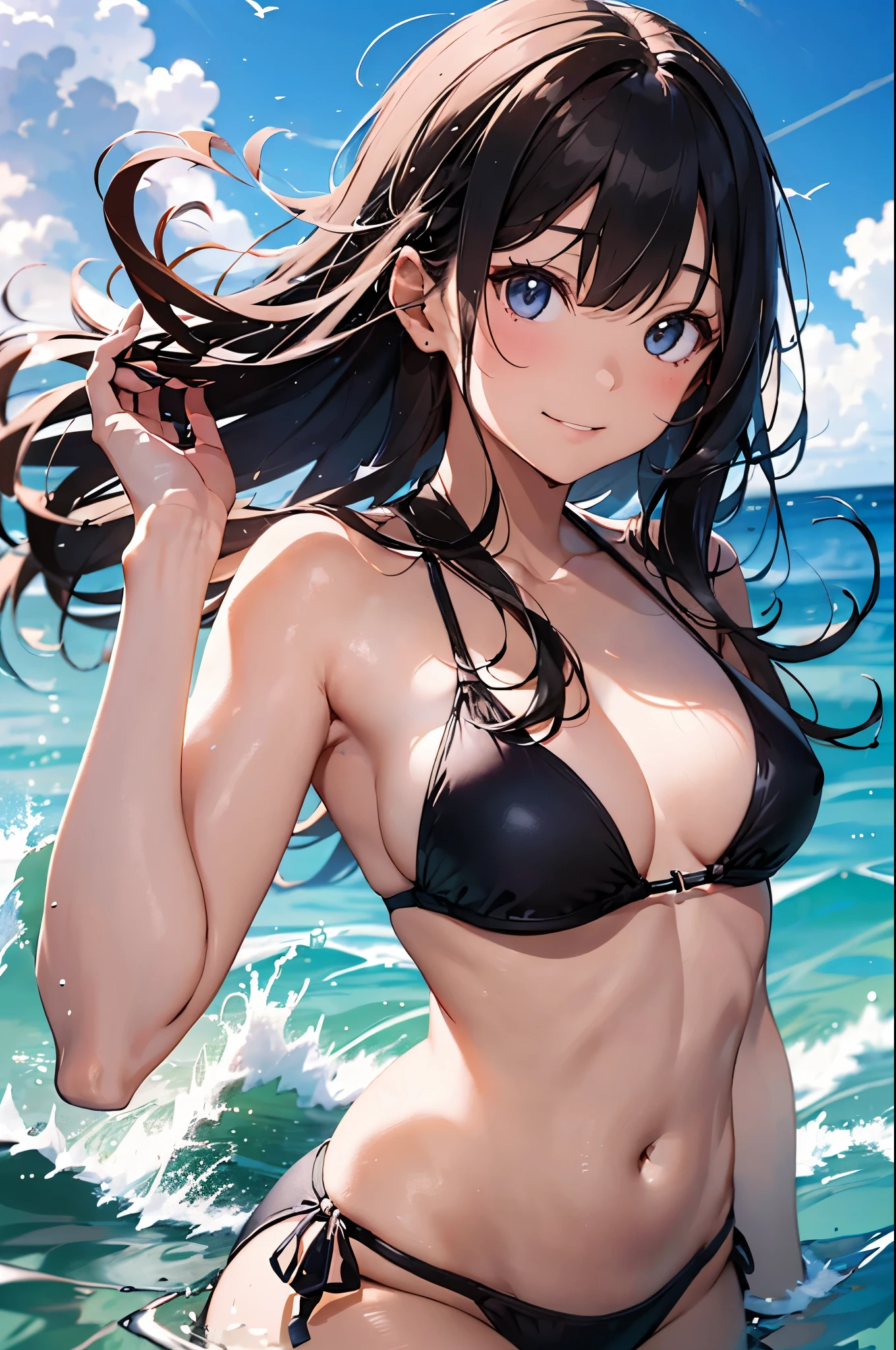 Create a realistic, high-resolution 4K image of a beautiful woman in a white swimsuit standing by the seaside. The woman has long, wavy hair, with sun-kissed skin, and is smiling warmly. She wears a stylish, modern white bikini, and the background shows a clear blue sky, gentle waves, and a sandy beach. The overall atmosphere is bright and summery.
Seaweed、Seaweed、Seaweed、Seaweed、Seaweed、Seaweed、Seaweed、