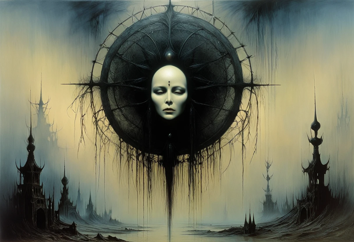 (Masterpiece, best quality), (lo Gothic), Dream Catcher, Vampir, (HG giger, Art by Hermann Nitsch, Beksinski, Dariusz Zawadzki, giger, zdzislaw beksinski)