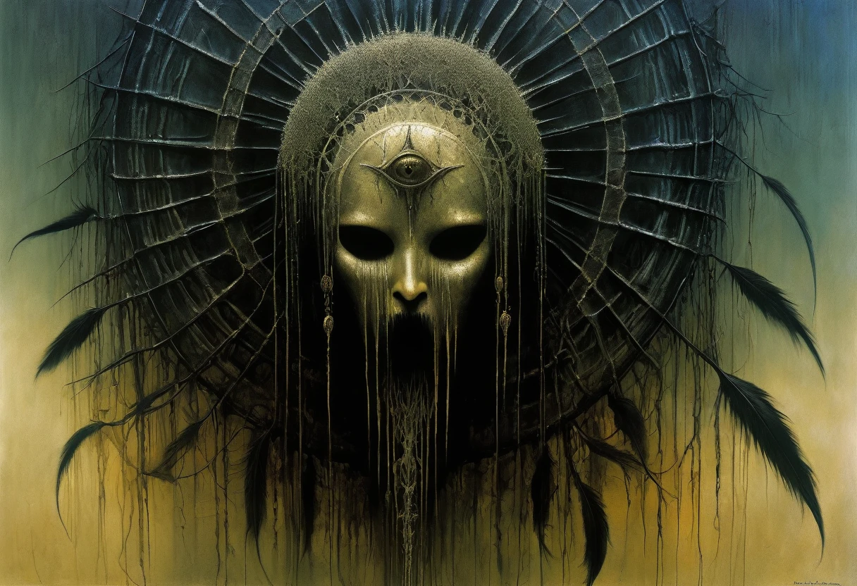 (Masterpiece, best quality), (lo Gothic), Dream Catcher, Vampir, (HG giger, Art by Hermann Nitsch, Beksinski, Dariusz Zawadzki, giger, zdzislaw beksinski)