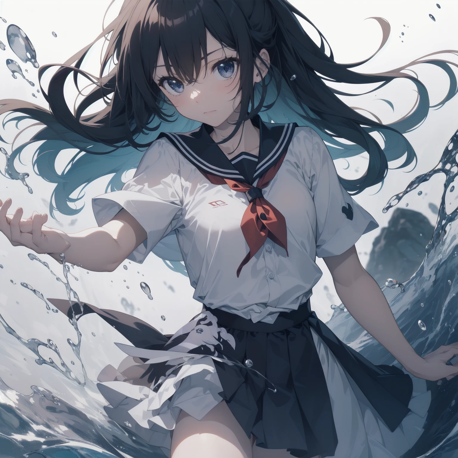 ultra-absurdres-Top quality by artist God, ultra-detailed, high resolution, anime moe artstyle, best anime 8k konachan wallpaper, pixiv contest winner, pool:2810, perfect anatomy,break, 1girl, (Please draw a girl walking sleepily to school alone. )break,(Solo,little female, 13-year-old:1.3),Full limbs, complete fingers,a junior high school student, (very short hair), short cut, flat chest, , small butt, small black eyes, beautiful detailed eyes, well-proportioned iris and pupils, expressive eyes, highres detailed hair, soft expression, salor school_uniform, sailor collar, serahuku, bow, pleated skirt,(Detailed Lighting), (Detailed background), in the School commute route. break,super detailed skin, Best cinematic lighting powered by famous artist, 8k,beauty illustration,photoshop_(medium),very aesthetic,break,((artist:gomashio_(goma_feet) )), artist:clamp ,artist:carnelian ,artist:kantoku ,

