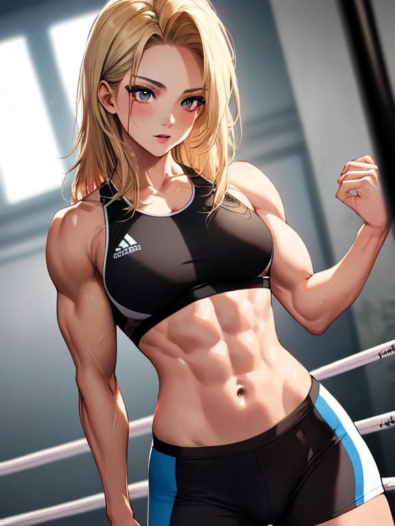 muscle, Beauty, wrestling, Athlete, android１８Number, (masterpiece), highest quality, 1girl, uhd, retina, masterpiece, ccurate, anatomically correct, textured skin, super detail, high details, high quality, best quality, highres, 4K