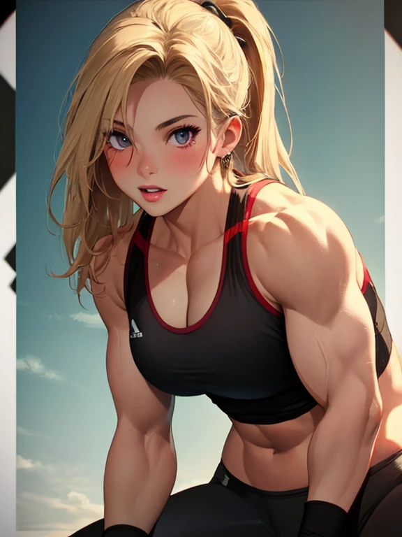 muscle, Beauty, wrestling, Athlete, android１８Number, (masterpiece), highest quality, 1girl, uhd, retina, masterpiece, ccurate, anatomically correct, textured skin, super detail, high details, high quality, best quality, highres, 4K