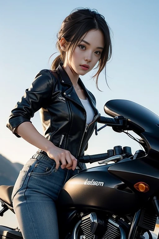 Girl on a motorcycle