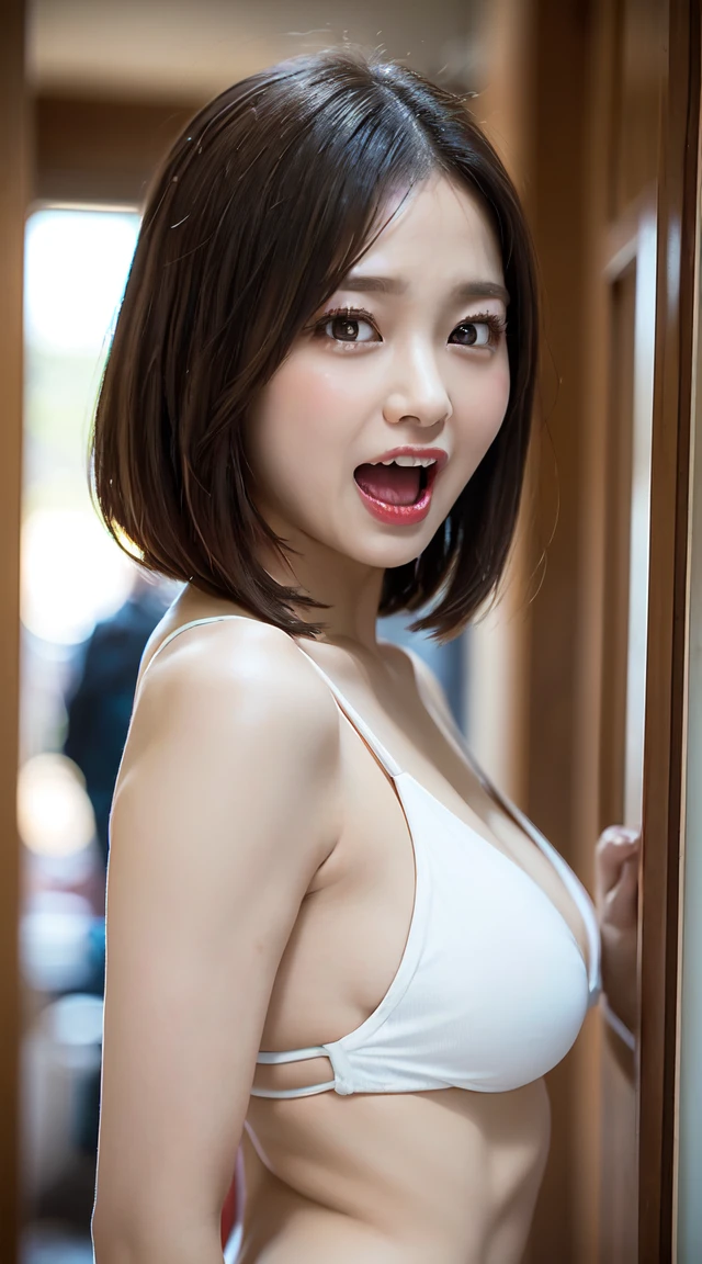Beautiful detailed girl, Highly detailed eyes and face, Beautiful and beautiful eyes, , Perfect figure, Large and firm breasts、Cute droopy eyes、Beautiful big eyes、Thin jaw,【sexual excitement:1.6】、Bob Cut Shorthair、high school girl、Swimsuit、Slender Style、Small hips, Side Bust Barbosa, (Butt crack, Bare waist, Bare back:1.3),Stick your butt out high, Seaside、Dynamic pose、Huge Rim Figure, ((put in、Deep joy、Ecstatic eyes:1.2）, ((I gasp violently:1.2))、Ecstatic face、Climax expression、Endure:1.5)), My whole body is convulsing, Glowing Skin、Detailed face, Official Art，非常に詳細な CG Unity 8K 壁紙, (masterpiece:1.0),(Highest quality:1.0), photo shoot, 8K, Browsing Caution, High resolution, Kodak Portrait 400, Film Grain, Lens flare brilliance,View your audience