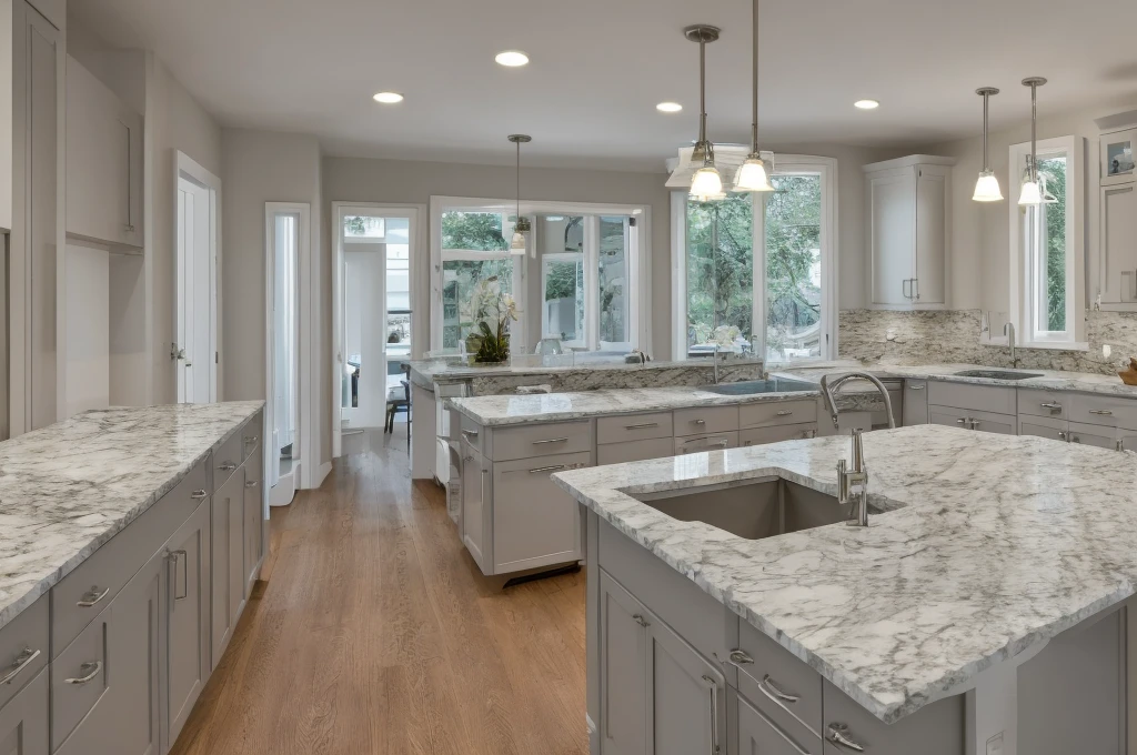 repair. kitchen and bath. half image kitchen, half bath