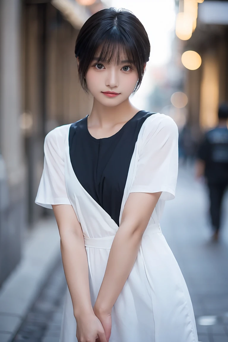 In 8K,Highest quality,The real picture,Intricate details,Ultra-high resolution,Depth Field,Masseter muscle area,Natural soft light,Professional Lighting,1 Girl,(cute:1.2),Very beautiful 17 year old girl,Detailed eyes,((Iris)),(Blue black hair),(Short Hair),(Skin without bangs,Shiny skin,Pure white skin,Fine skin,Big and ample breasts,((Perfect Anatomy,Nice hands,Perfect hands,Five fingers connected to the palm,Precise needles without discomfort)),Perfect Bare Feet,Delicate legs,Perfect proportions,sexy,I can see your chest,((Aodai)),Lurking deep in the city,I can see the crotch,Showing your underwear on the street,Both legs are bent,Legs are spread in an M shape,,I can see your pants,Slender thighs when viewed from the front