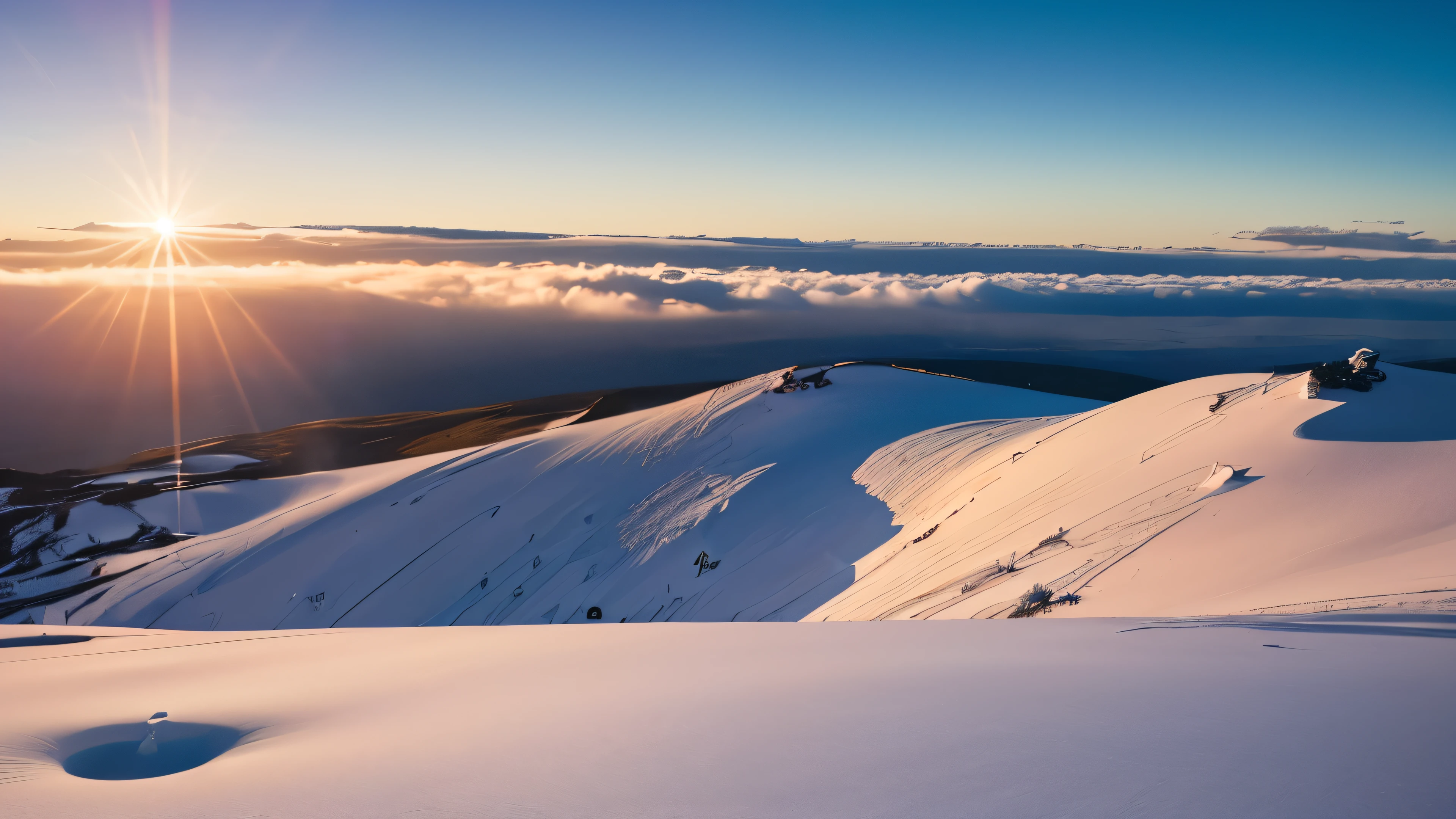 (Masterpiece:1.4), (realistic, photorealistic:1.4), ultra hi-res 8k, Hawaii, Mauna Kea summit, Snow Scene