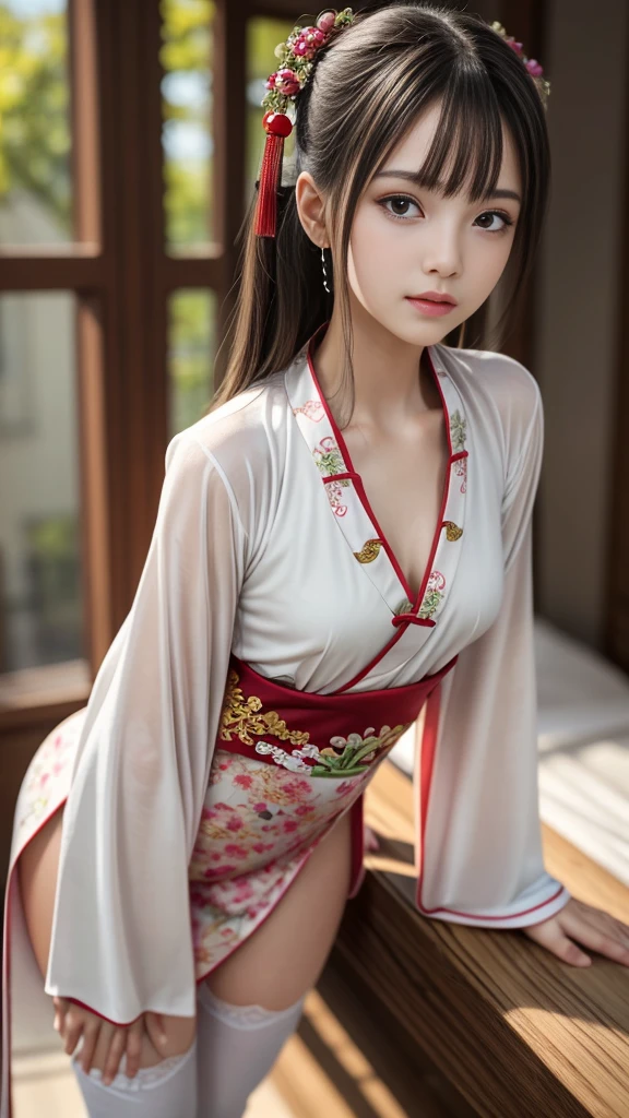 highest quality、8k Masterpiece、超A high resolution、(Photorealistic:1.3)、RAW Photos、1 girl、Red charm on ankle、太ももにAngelのtatoo、A plain red Japanese kimono、Wearing geta、Silvery white super long hair、Long Hair、Glowing Skin、1. Super beautiful female samurai soldiers、((Ultra-Realistic Details))、Portrait、Global Illumination、Shadow、Octane Rendering、8k、Super sharp、Beautiful breasts、Metal、Cold colors、Very intricate details、Realistic Light、CGSoation Trend、Beautiful Eyes、Shining Eyes、Looking into the distance、Neon Details、20age、Cute face、Intelligence、Obscene、Sexy、Moe、whole body、Healthy Body、The background is Yoshiwara in the Edo period and Japanese-style red lanterns、Running lights、Tatami room2Floor、love、Charm、mischievous、More sexy、Hands on chest、Make your background more vibrant、Fantasy、Angle to toes、Whiter skin、Standing posture、More realistic facial features、anger、Retrospective、wide shot、full body、More realistic Japanese faces、Hair flowing in the wind、Angel、smile、golden screen